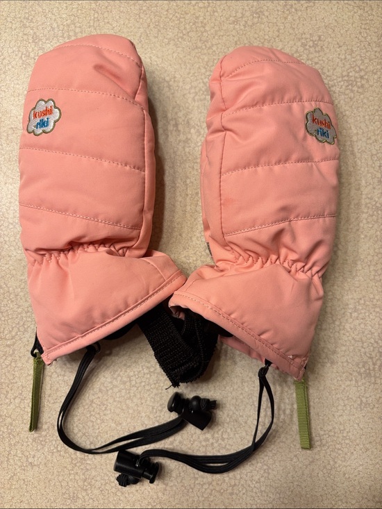 Kushi-riki Other - Kushi-riki Kids Pink Insulated Mittens with Zipper and Drawstring
